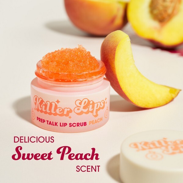 Killer Lips Peach Lip Scrub sugar exfoliator for lips, British brand
