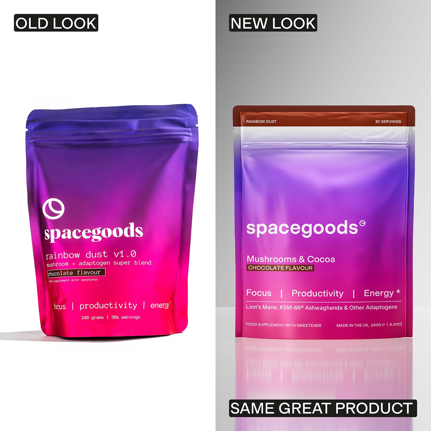 Spacegoods Rainbow Dust chocolate superfood powder 240g - British product