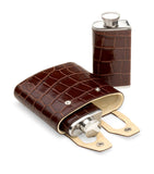 Aspinal of London double leather hip flask - British product