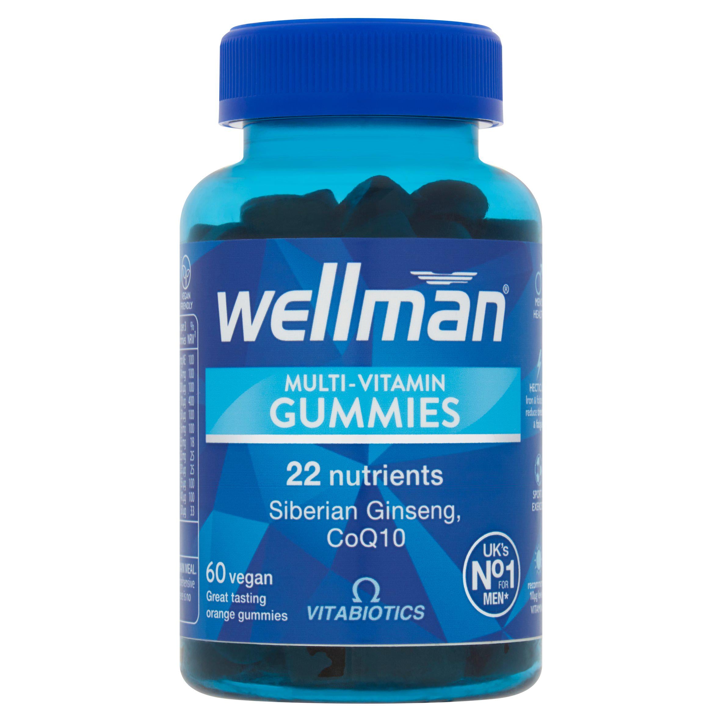 Vitabiotics Wellman Multi-Vitamin Vegan Gummies Natural Orange Flavour x60 GOODS Sainsburys   