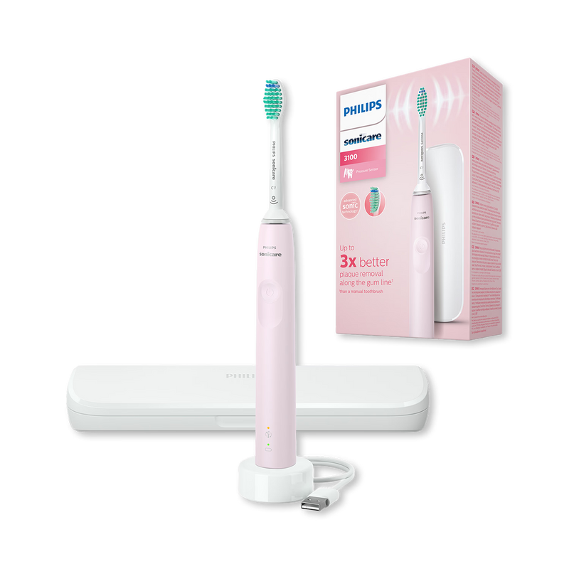 Philips Sonicare 3100 electric toothbrush pink with case - British product