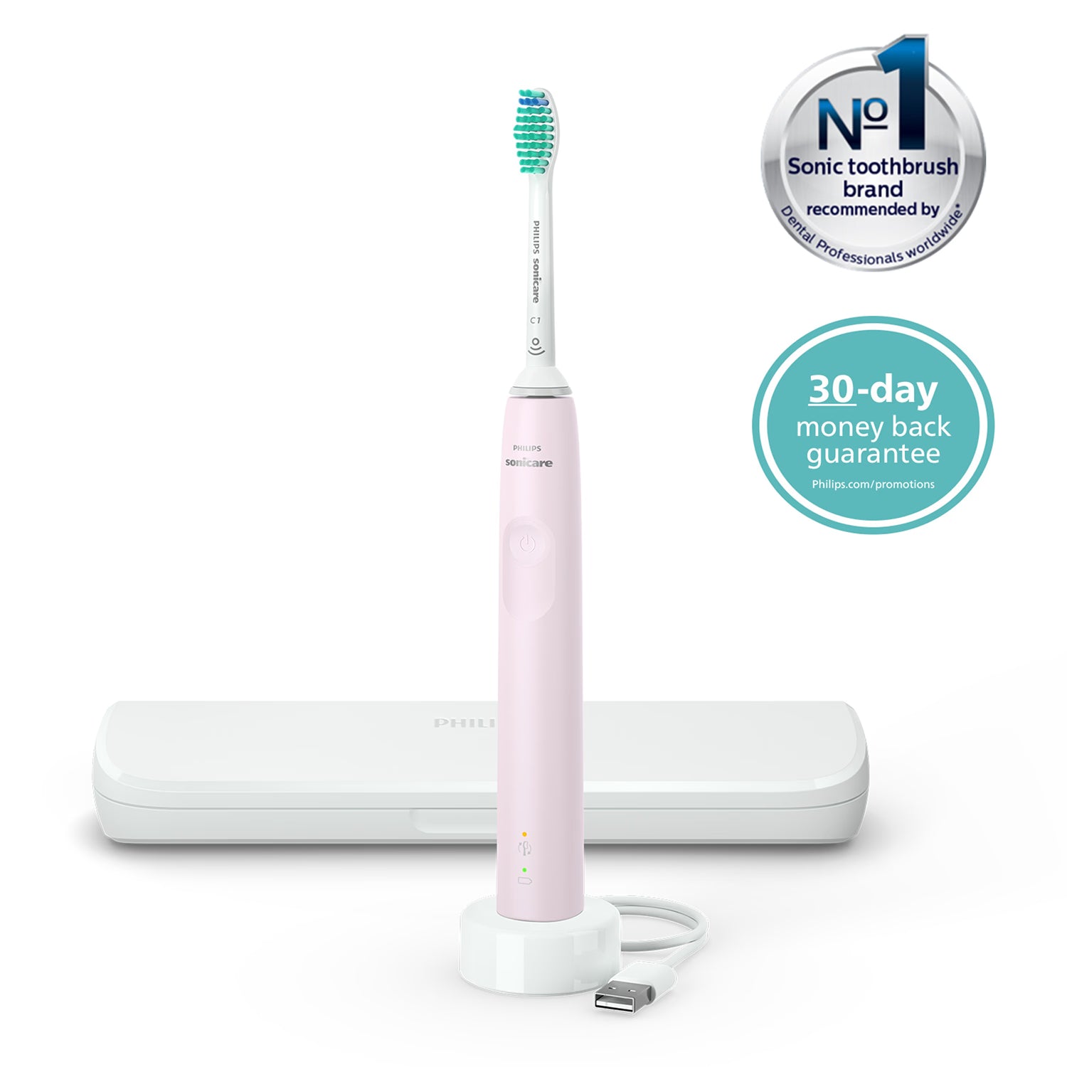 Philips Sonicare 3100 electric toothbrush pink with case - British product