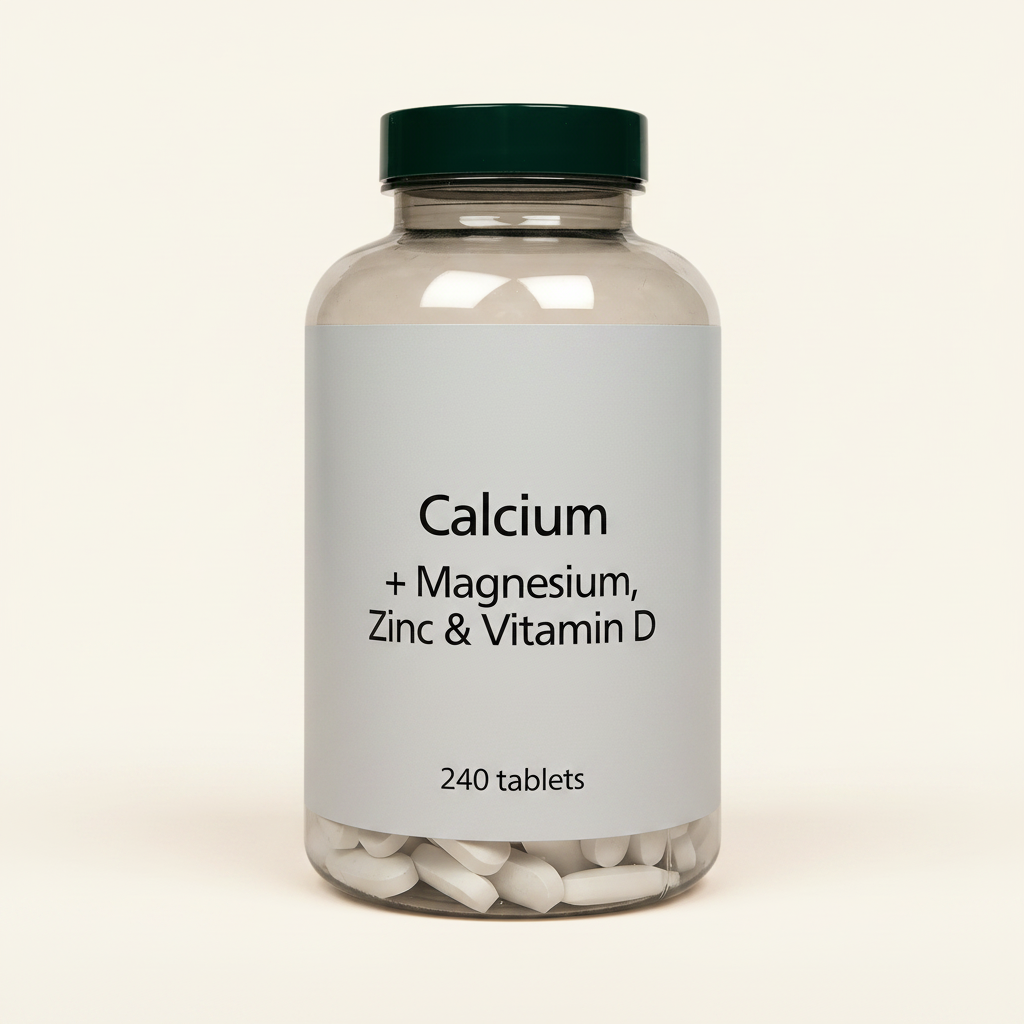 Holland & Barrett Calcium Magnesium Zinc Supplement 240 tablets, imported from the UK