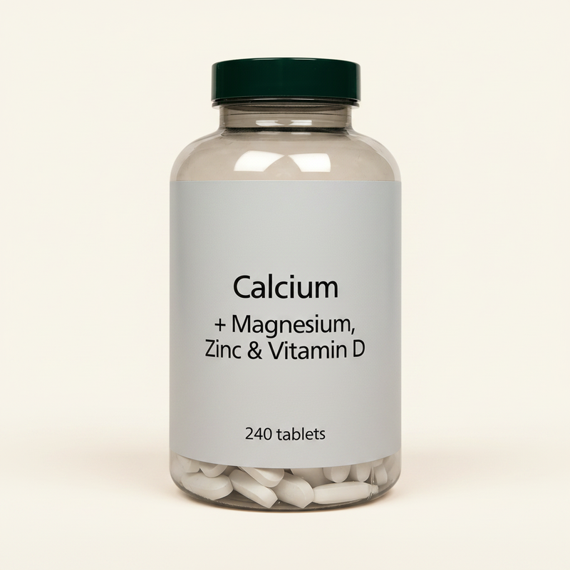 Holland & Barrett Calcium Magnesium Zinc Supplement 240 tablets, imported from the UK