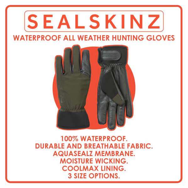 Sealskinz unisex waterproof hunting gloves, UK version
