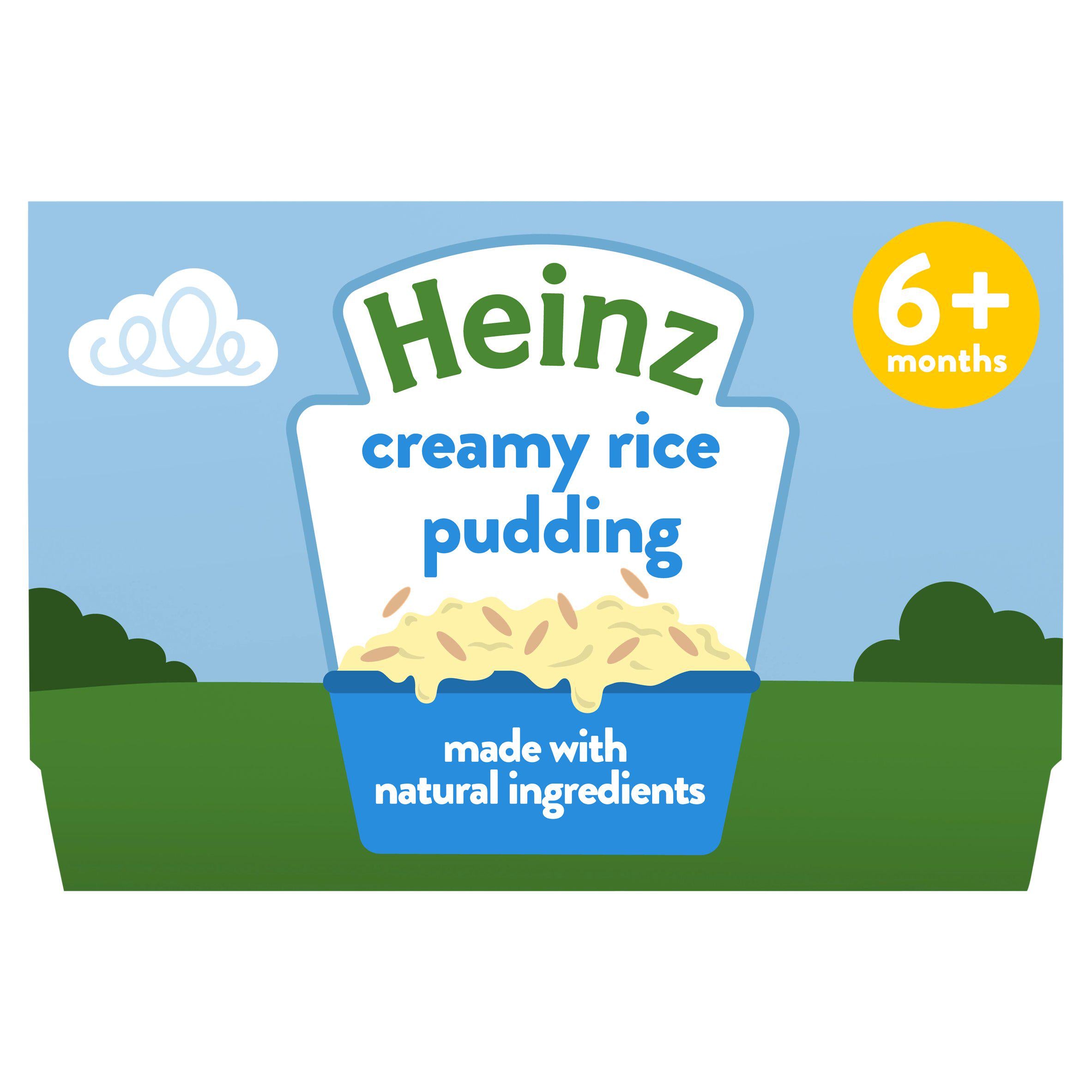 Heinz By Nature Creamy Rice Pudding 6+ Months Baby Food 4x100g baby meals Sainsburys   