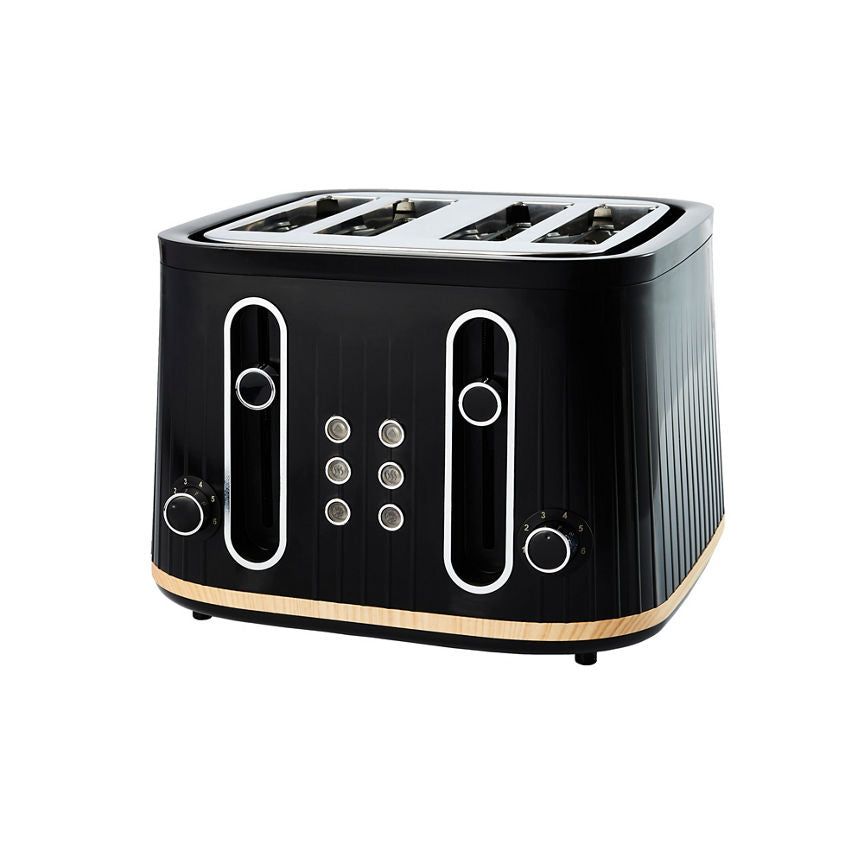 George Home Black And Wood Scandi 4 Slice Toaster General Household ASDA   