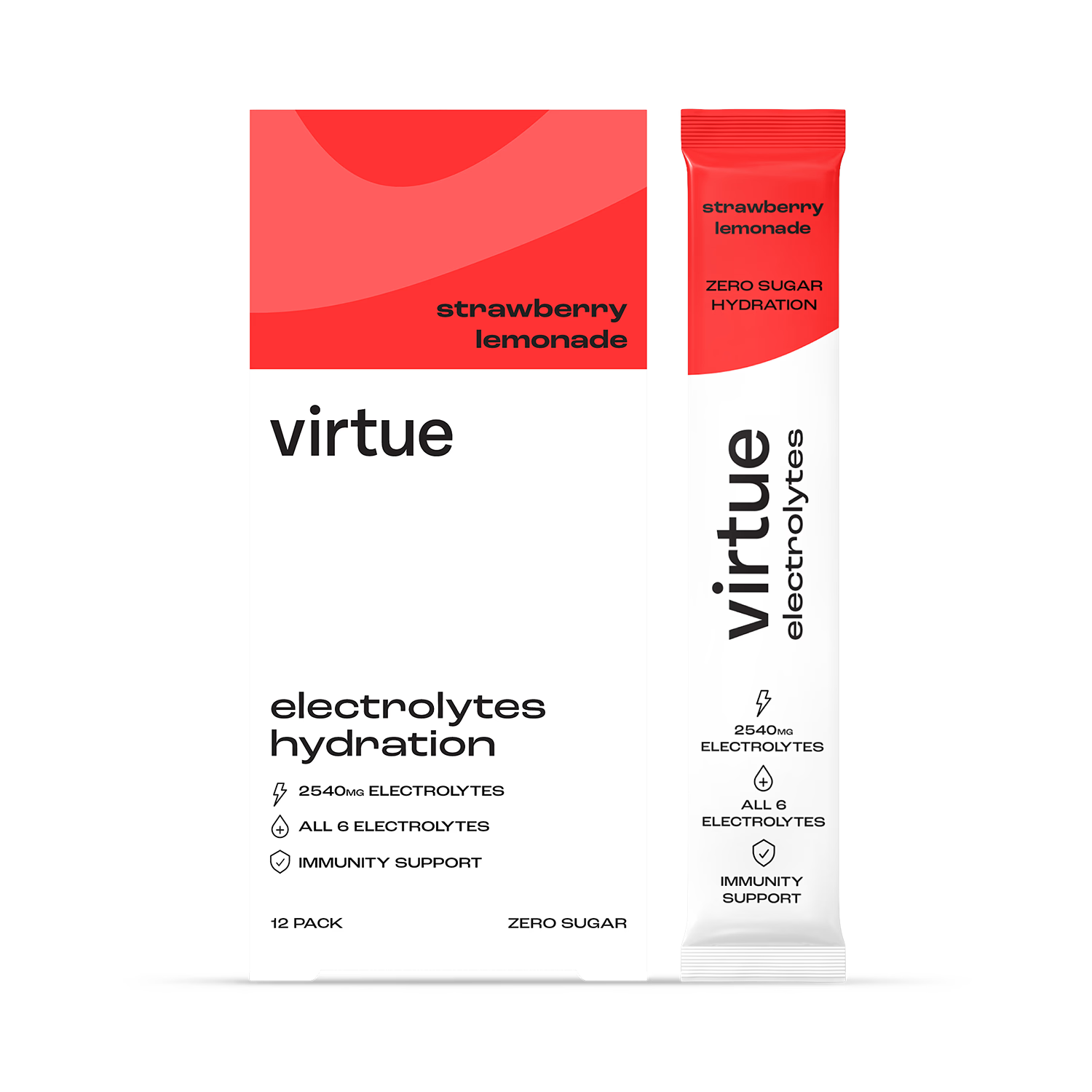 Virtue Electrolytes Hydration Strawberry Lemonade 12 sachets (British brand)