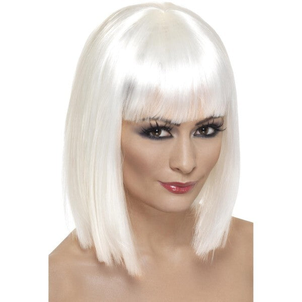 Smiffys Glam kurze stumpfe Perücke mit Pony (britische Marke)
