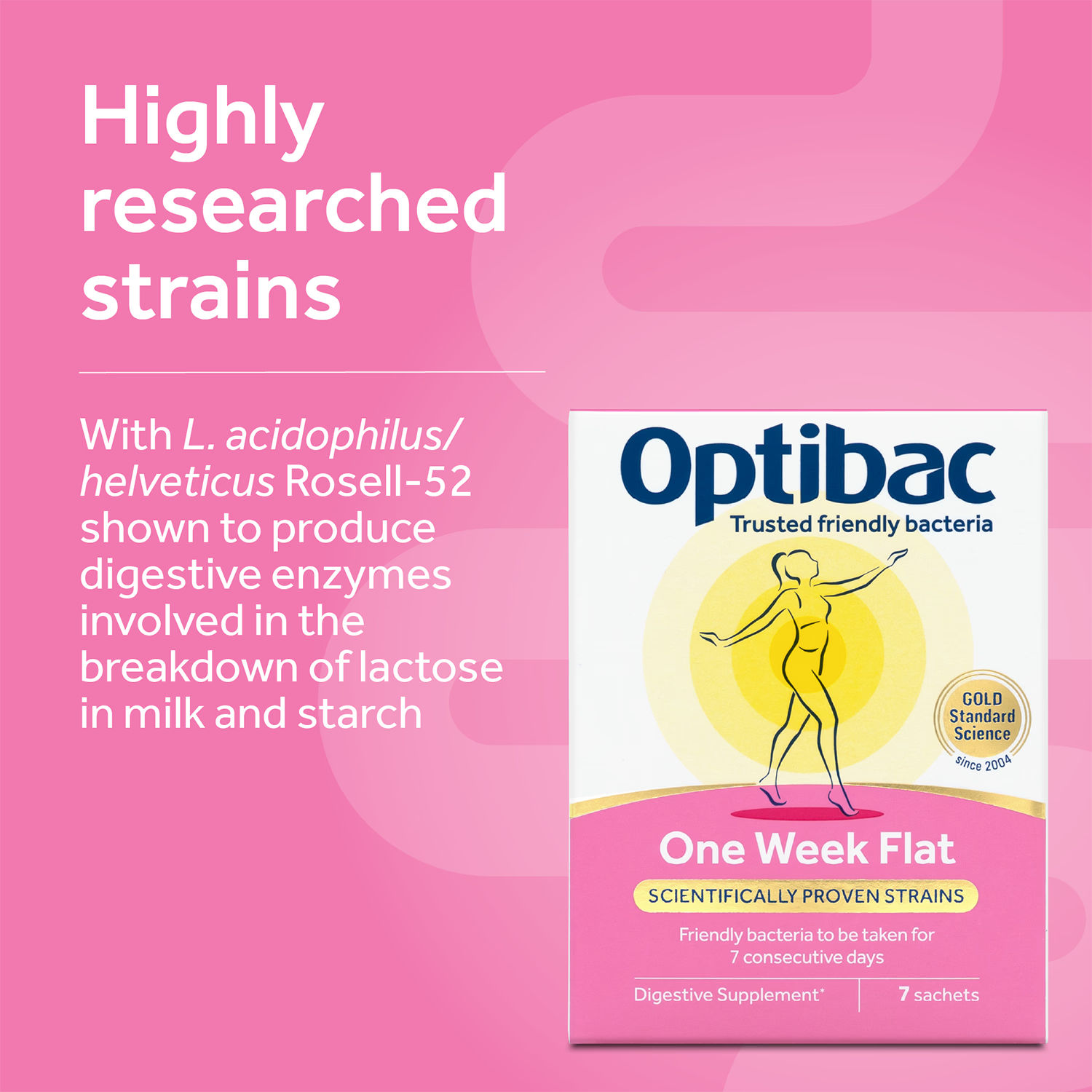 Optibac One Week Flat probiotic sachets, UK version