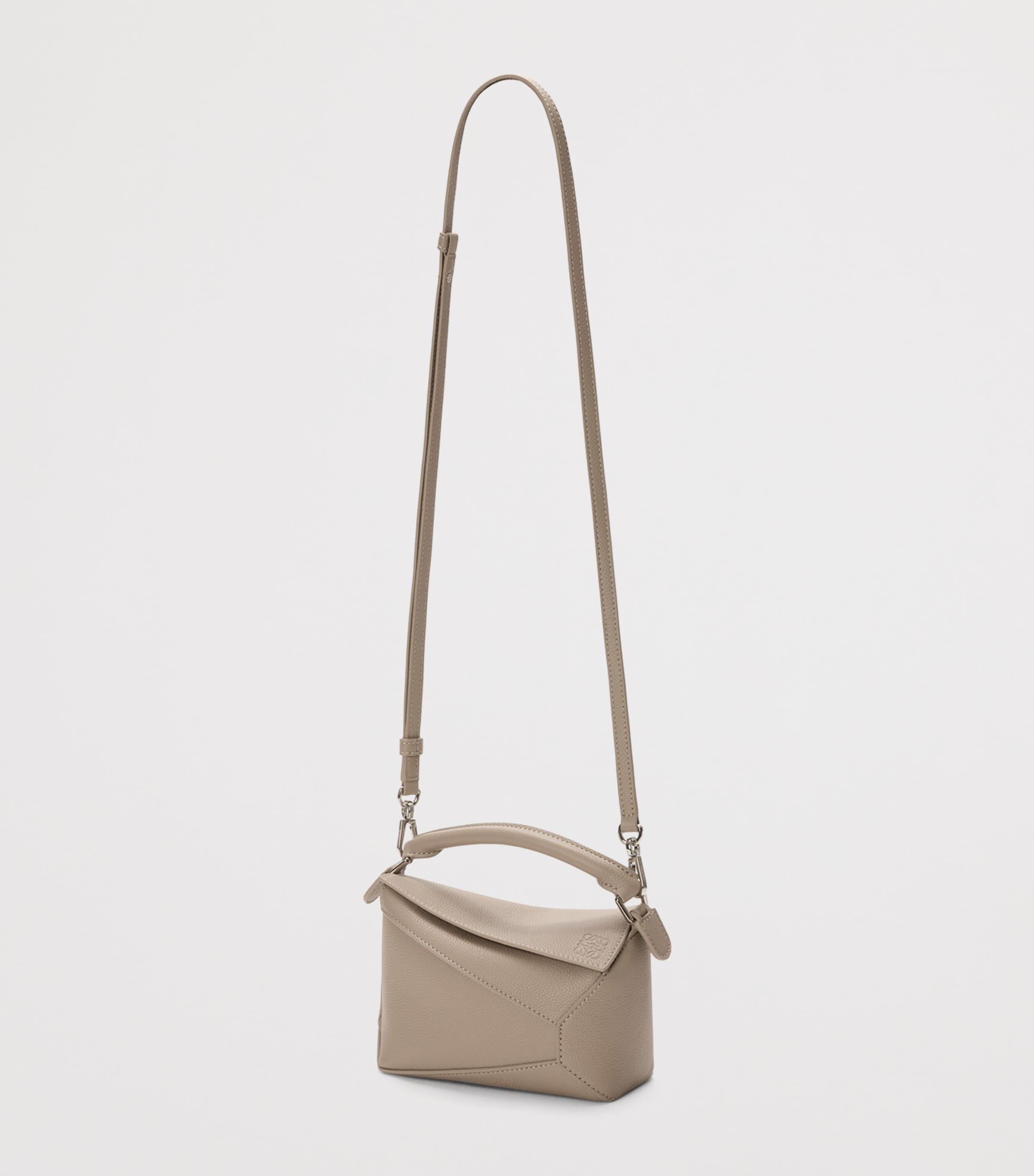 LOEWE Mini Puzzle Edge top-handle bag in calfskin, imported from the UK