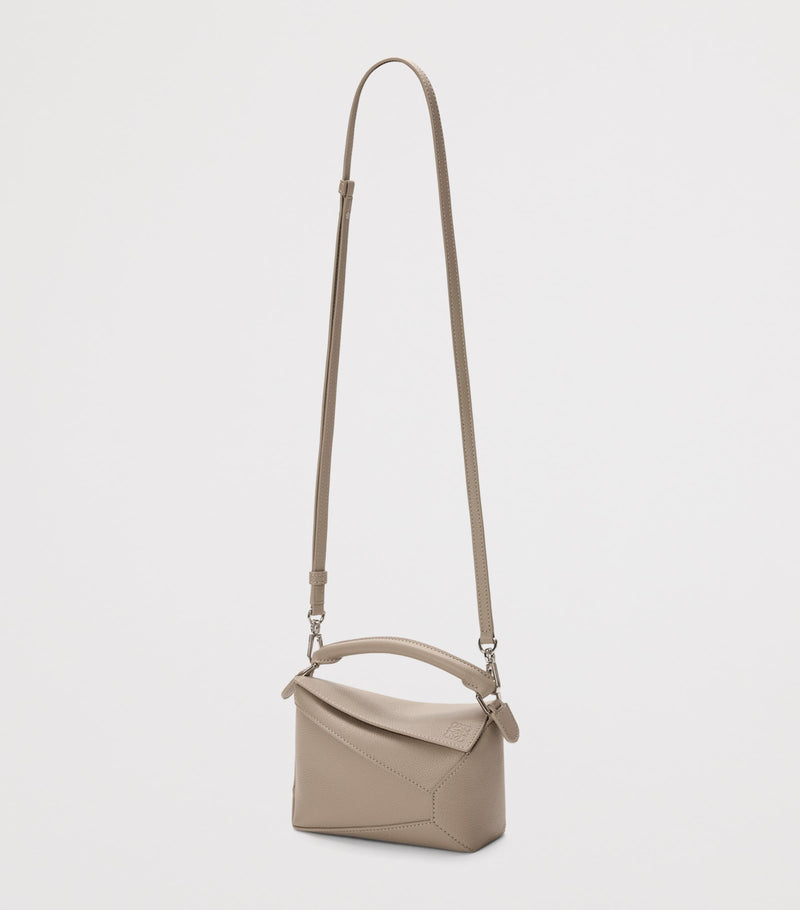 LOEWE Mini Puzzle Edge top-handle bag in calfskin, imported from the UK