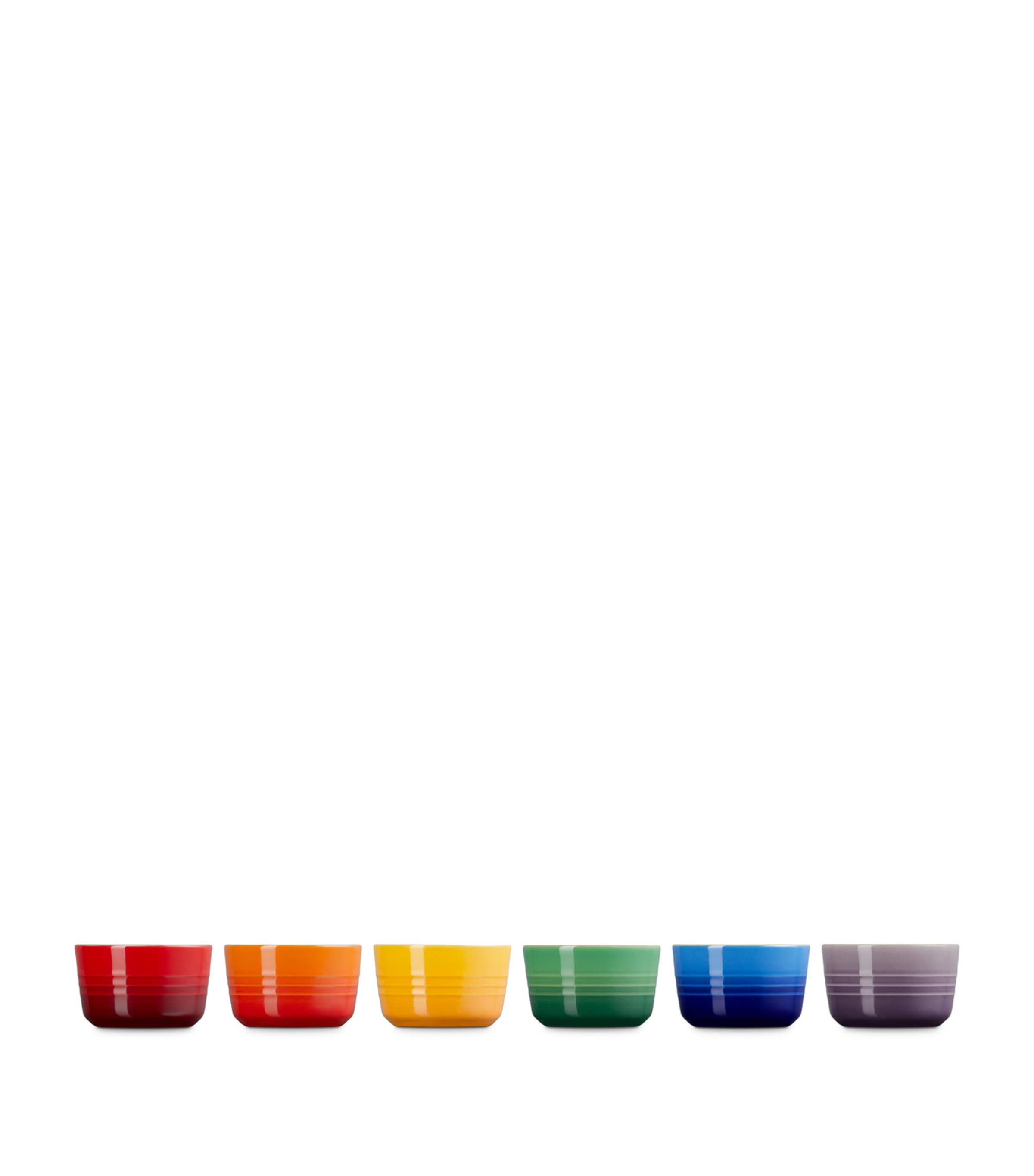 Le Creuset rainbow stoneware ramekins set of 6, UK version