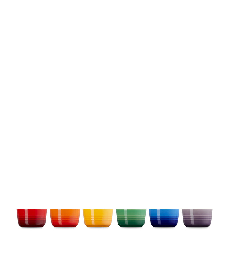 Le Creuset rainbow stoneware ramekins set of 6, UK version