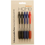 Sainsbury's Home Retractable Pens Assorted 5pk GOODS Sainsburys   