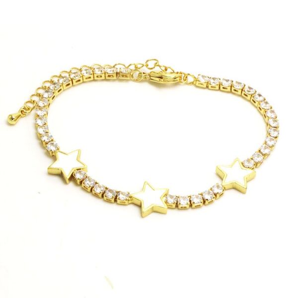 Luxe Tones gold plated star tennis bracelet - British product
