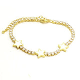 Luxe Tones gold plated star tennis bracelet - British product