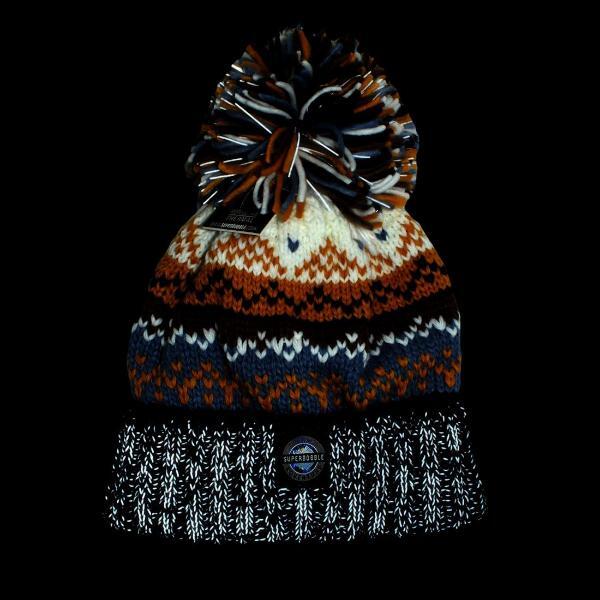 Superbobble bobble hat reflective Nordic knit Midnight Sun unisex, UK version