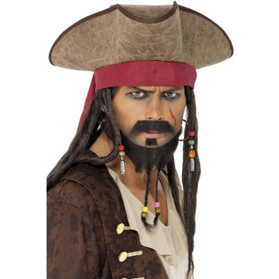 Superdrug Smiffys Pirate Hat with Hair Dreadlocks - Brown- Buy online at McGrocer