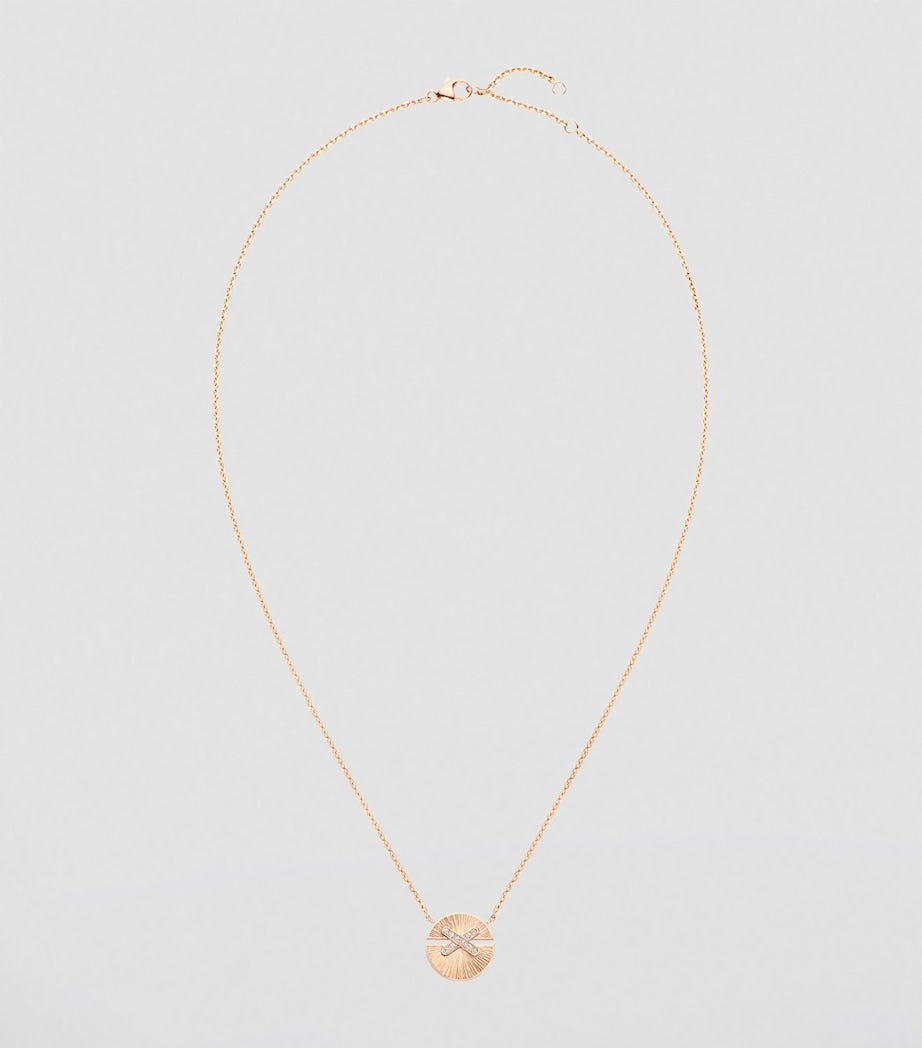 Chaumet small rose gold diamond pendant necklace (British brand)