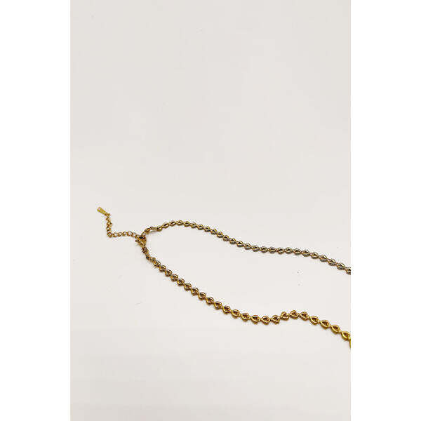 SVNX gold heart link necklace one size, imported from the UK