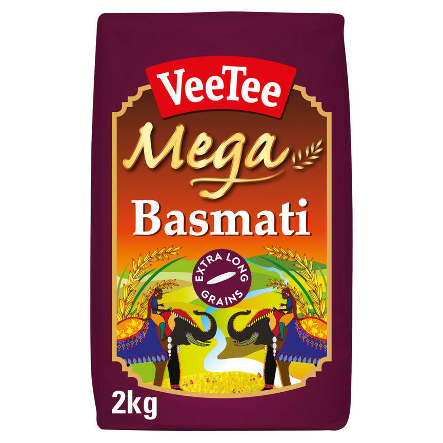 Veetee Mega Basmati Extra Long Premium Rice 2kg - ASDA | McGrocer