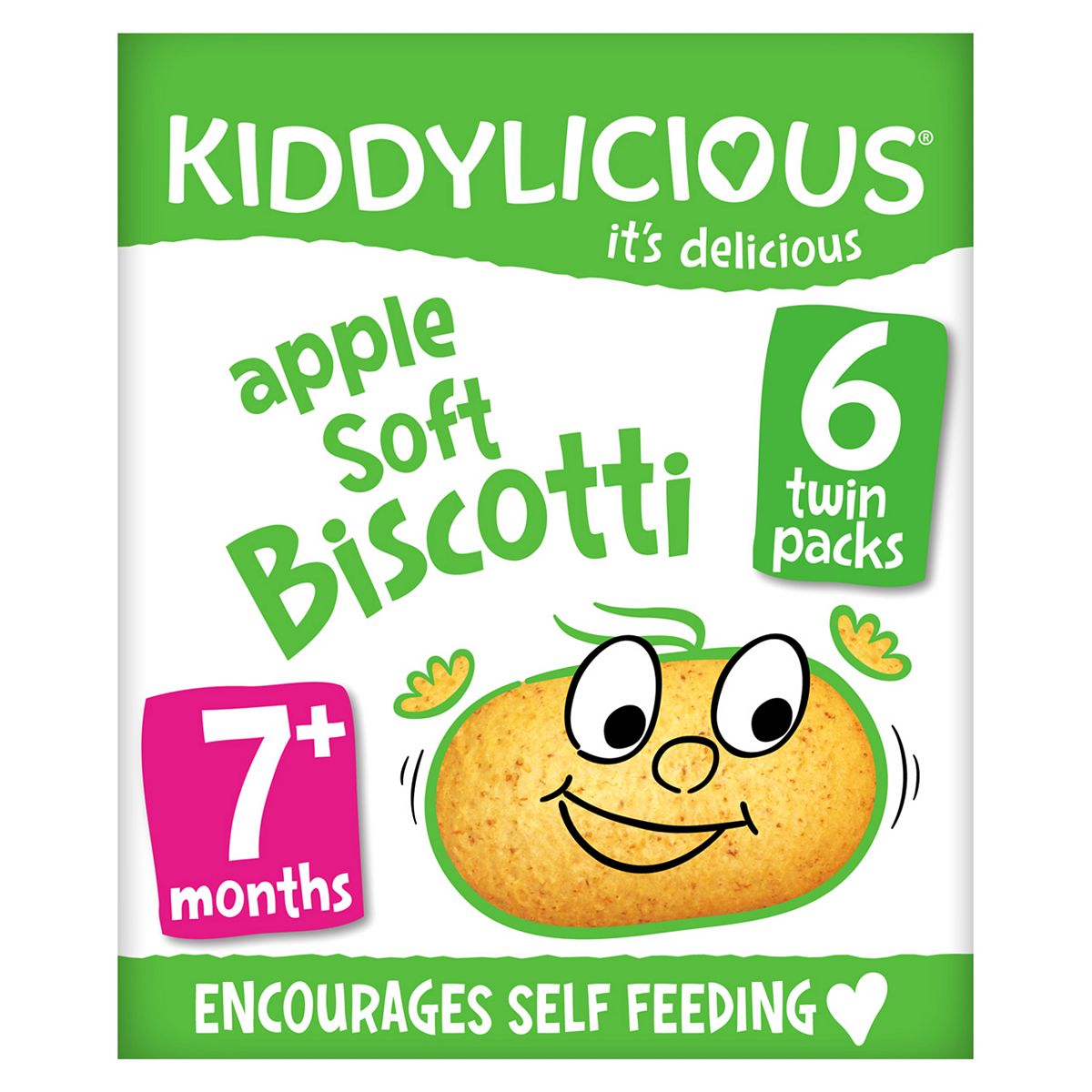 Kiddylicious Biscotti, apple, baby snack, 7 months+, multipack, 6x20g GOODS Boots   