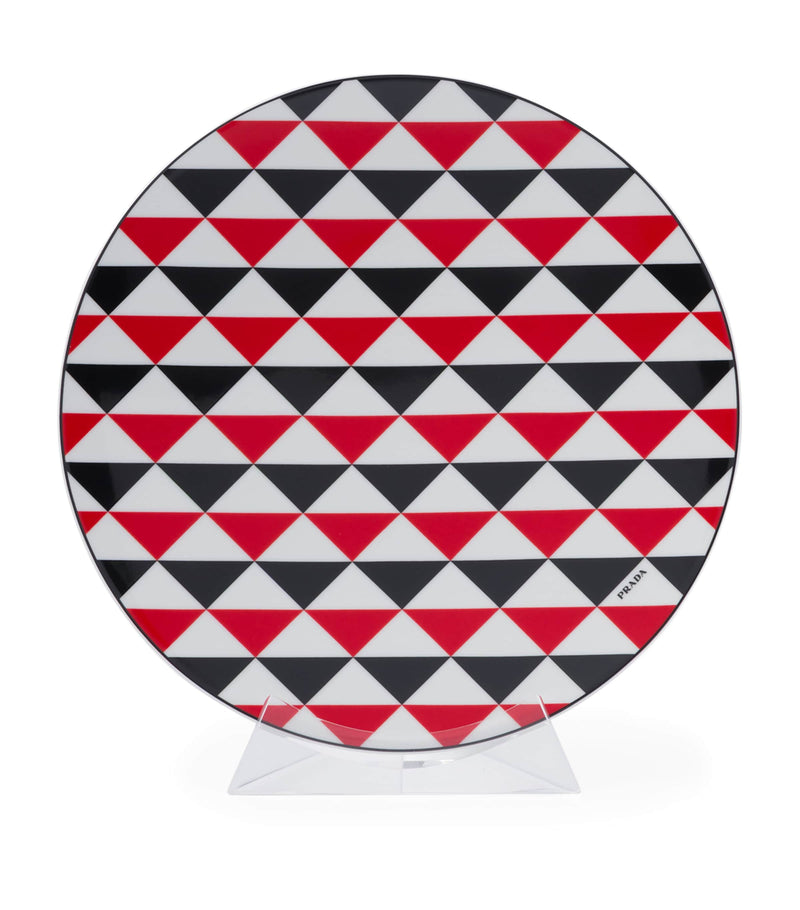 Prada Triangles charger plate 28cm, imported from the UK