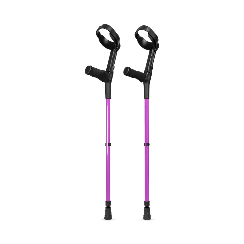 Cool Crutches purple ergonomic forearm crutches adjustable, imported from the UK