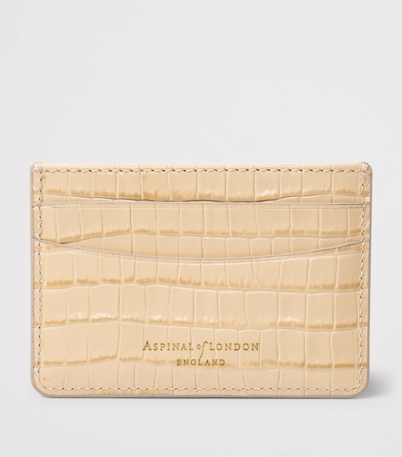 Aspinal of London croc-embossed leather slim card holder, UK version