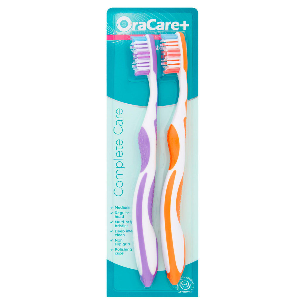 Sainsbury's OraCare+ Complete Care Medium Toothbrush x2