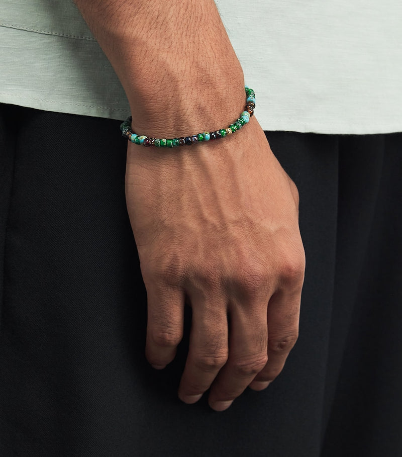 Nialaya Japanese Miyuki beaded bracelet green, imported from the UK