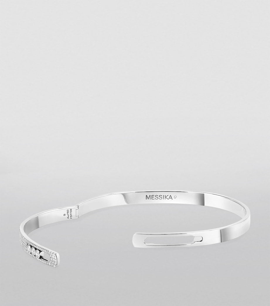 Messika Move Noa white gold bangle pavé diamond 0.90ct, UK version