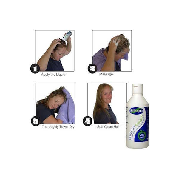 Nilaqua towel off shampoo no rinse 500ml twin pack, UK version