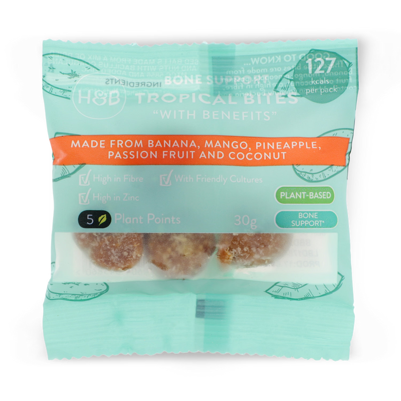 Holland & Barrett tropical bites dried fruit snack 30g (British brand)