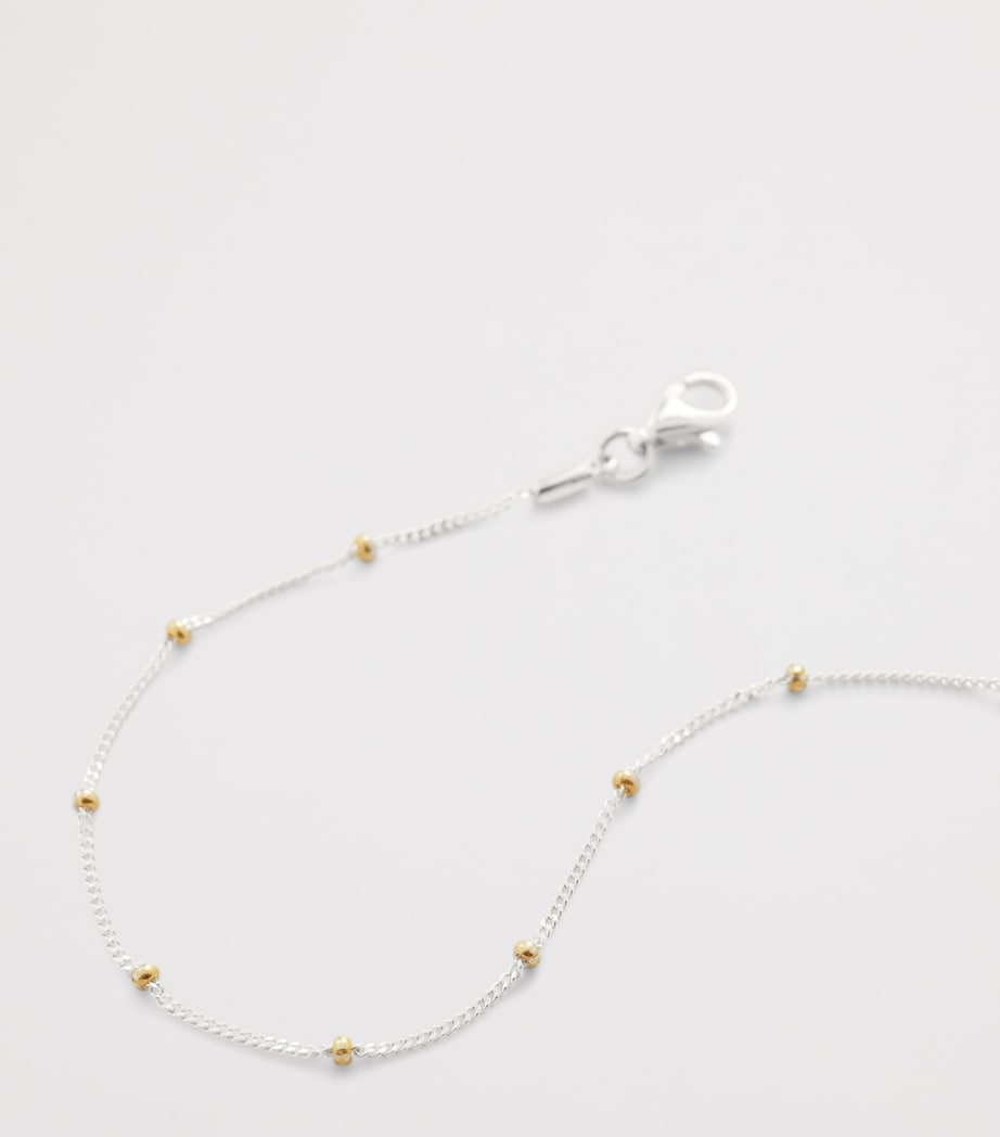 Monica Vinader mixed metal beaded chain bracelet (British brand)
