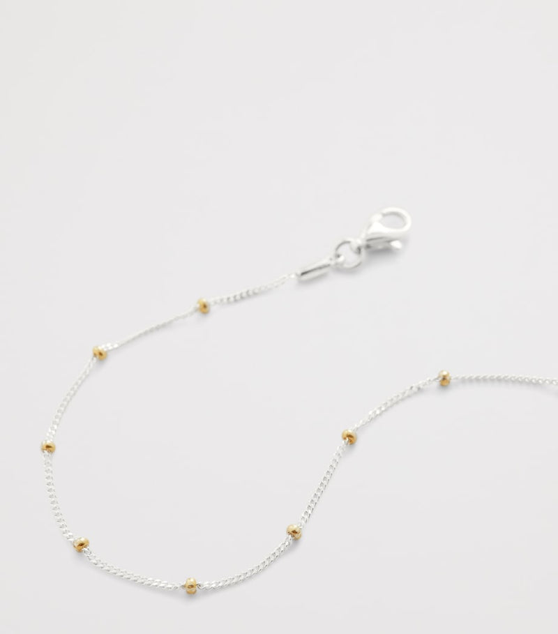 Monica Vinader mixed metal beaded chain bracelet (British brand)