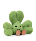 Jellycat shamrock-shaped ultra-plush soft toy with corduroy boots, 12cm, UK version