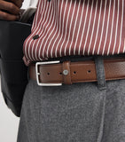 Harrods leather belt with metallic H logo, Italian craftsmanship (British brand)