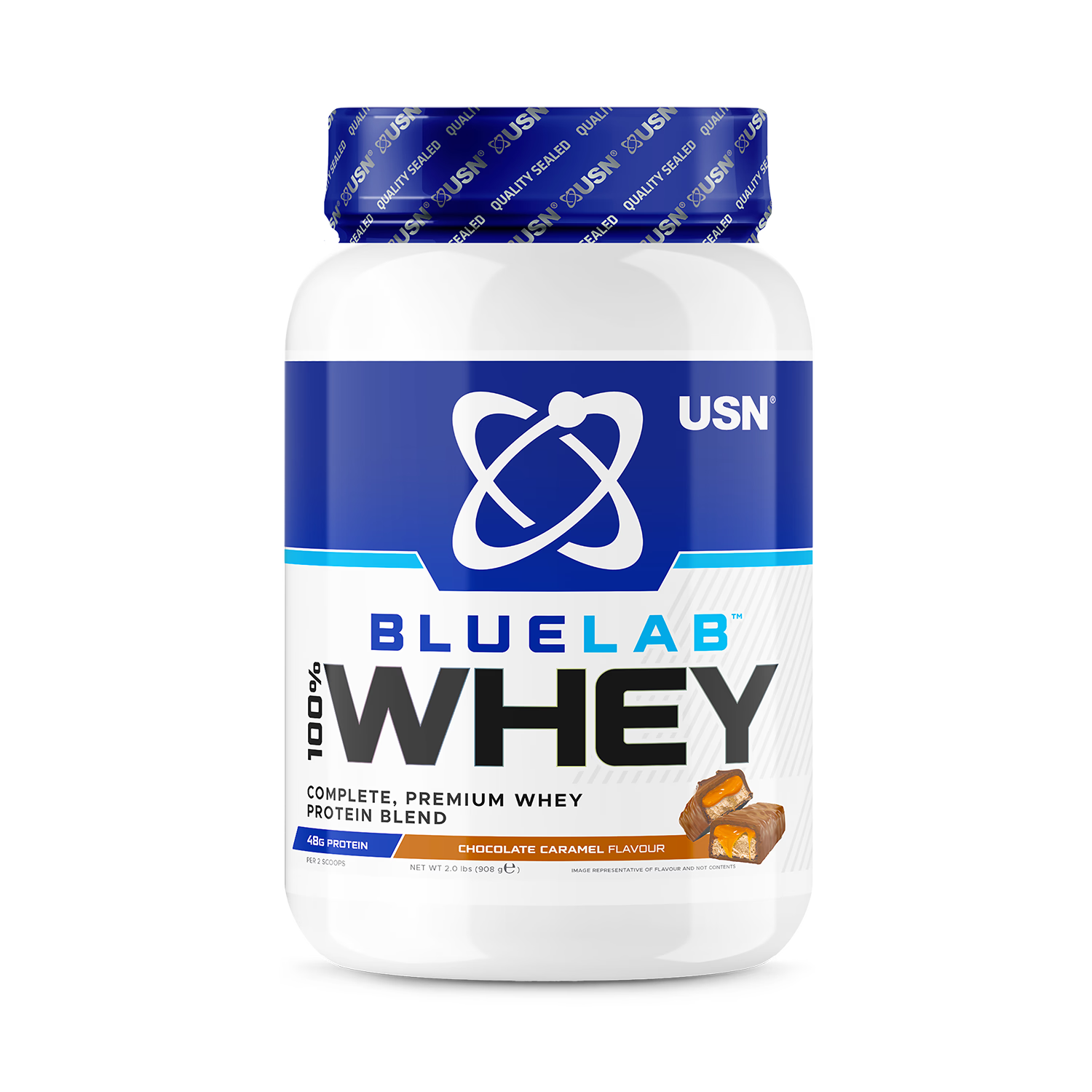 USN whey protein powder chocolate caramel 908g (British brand)