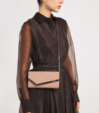 Jimmy Choo Emmie leather clutch bag, imported from the UK