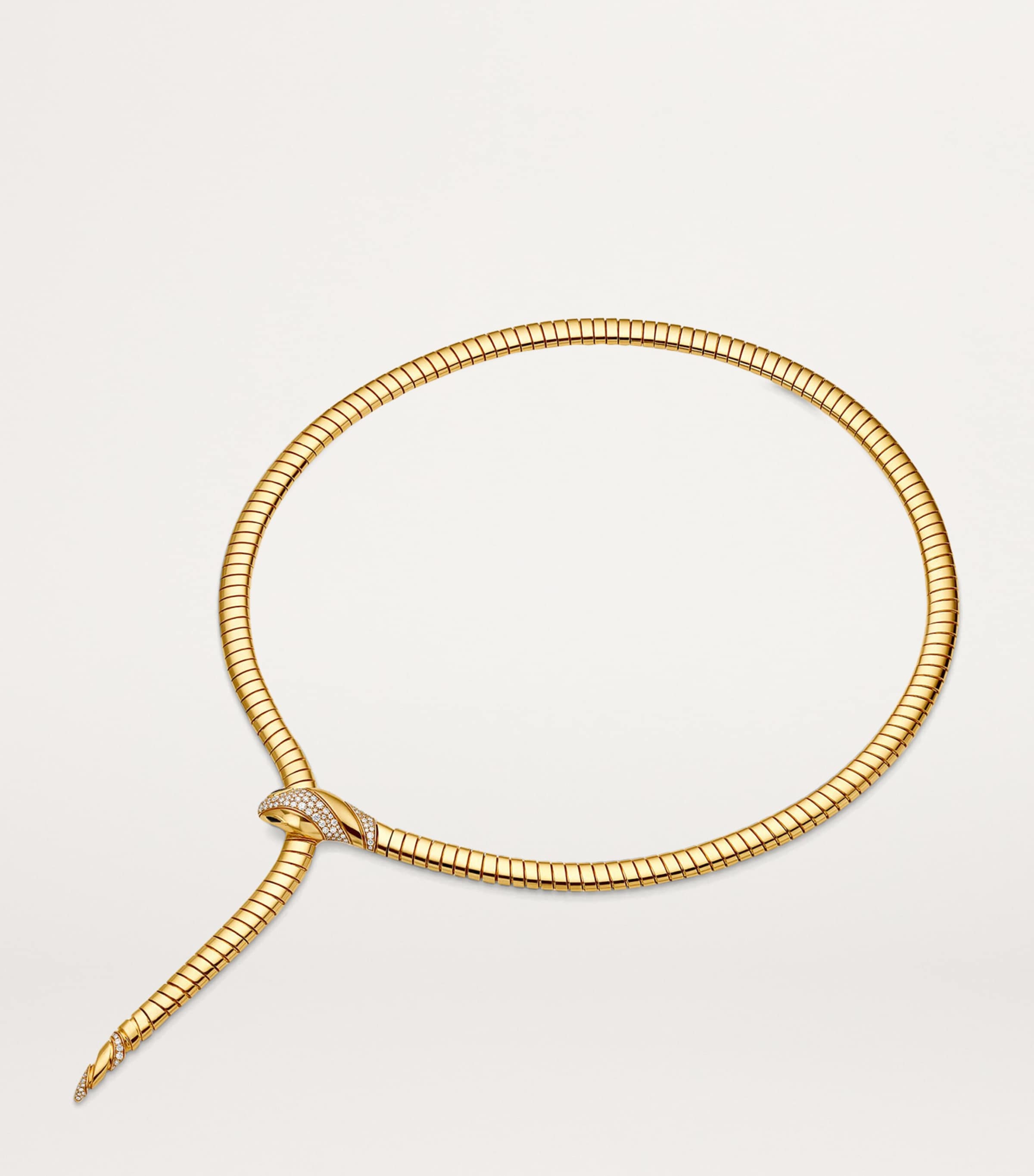 Bvlgari Serpenti tubogas necklace yellow gold diamonds, UK version