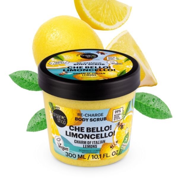 Organic Shop CheBello Limoncello ReCharge body scrub 300ml, imported from the UK