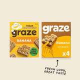 Graze Vegan Banana Snack Bars Wholegrain Oats   4 per pack Food Cupboard M&S   