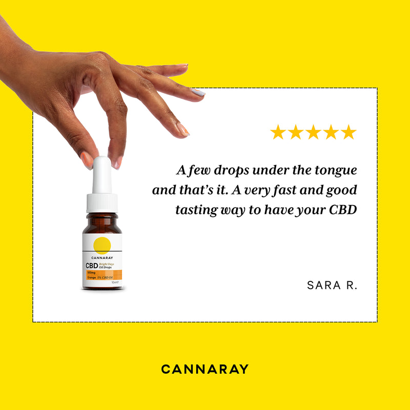 Cannaray CBD oil drops Orange 500mg 10ml, UK version