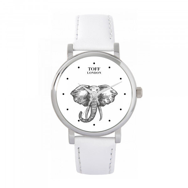Toff London white ladies elephant sketch watch 38mm (British brand)