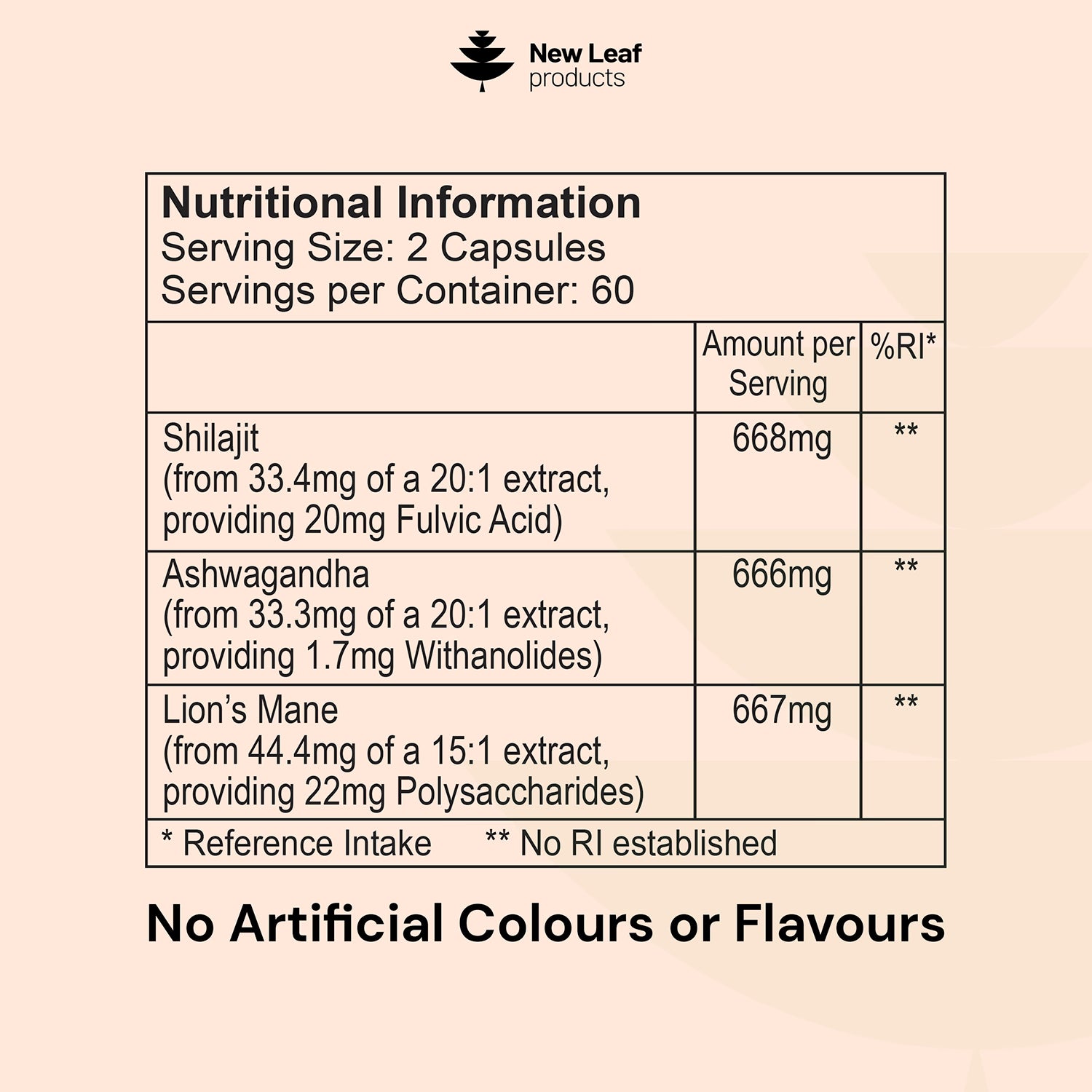New Leaf Shilajit Complex food supplement 120 capsules, imported from the UK