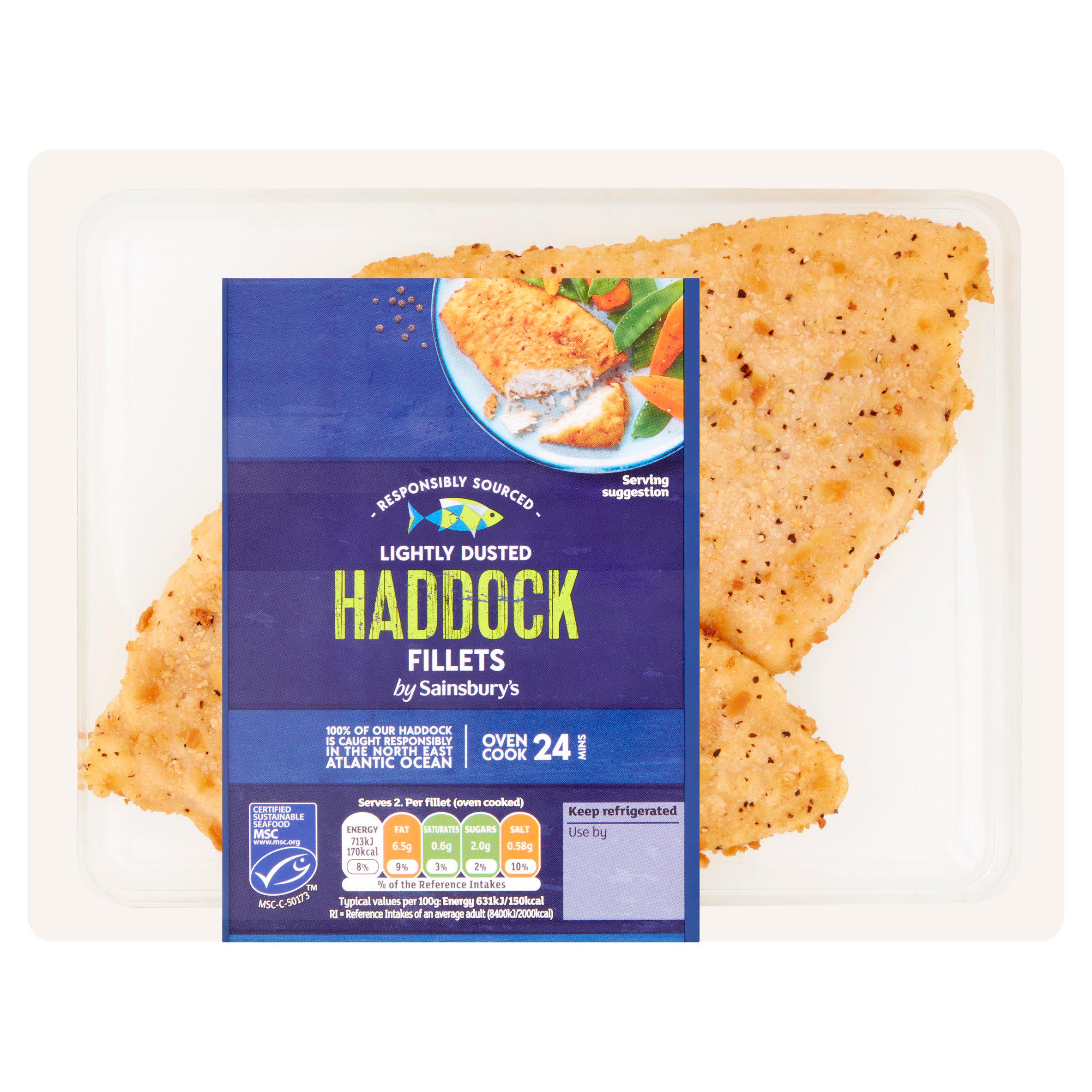 Sainsbury's Lightly Dusted MSC Haddock Fillets x2 255g GOODS Sainsburys   