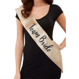 Smiffys Deluxe Glitter Team Bride Sash in gold and black - British brand