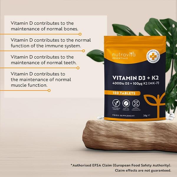 Nutravita Vitamin D3 K2 180 tablets - British product